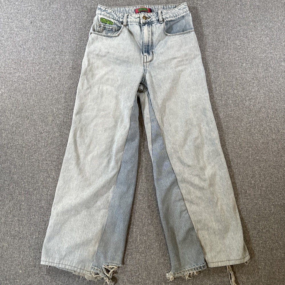 Empyre Wide Leg Baggy Jeans Womens Size 7‎ Y2K Skater Light Wash Denim
